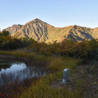 神生池から八海山～五竜岳をニコンで