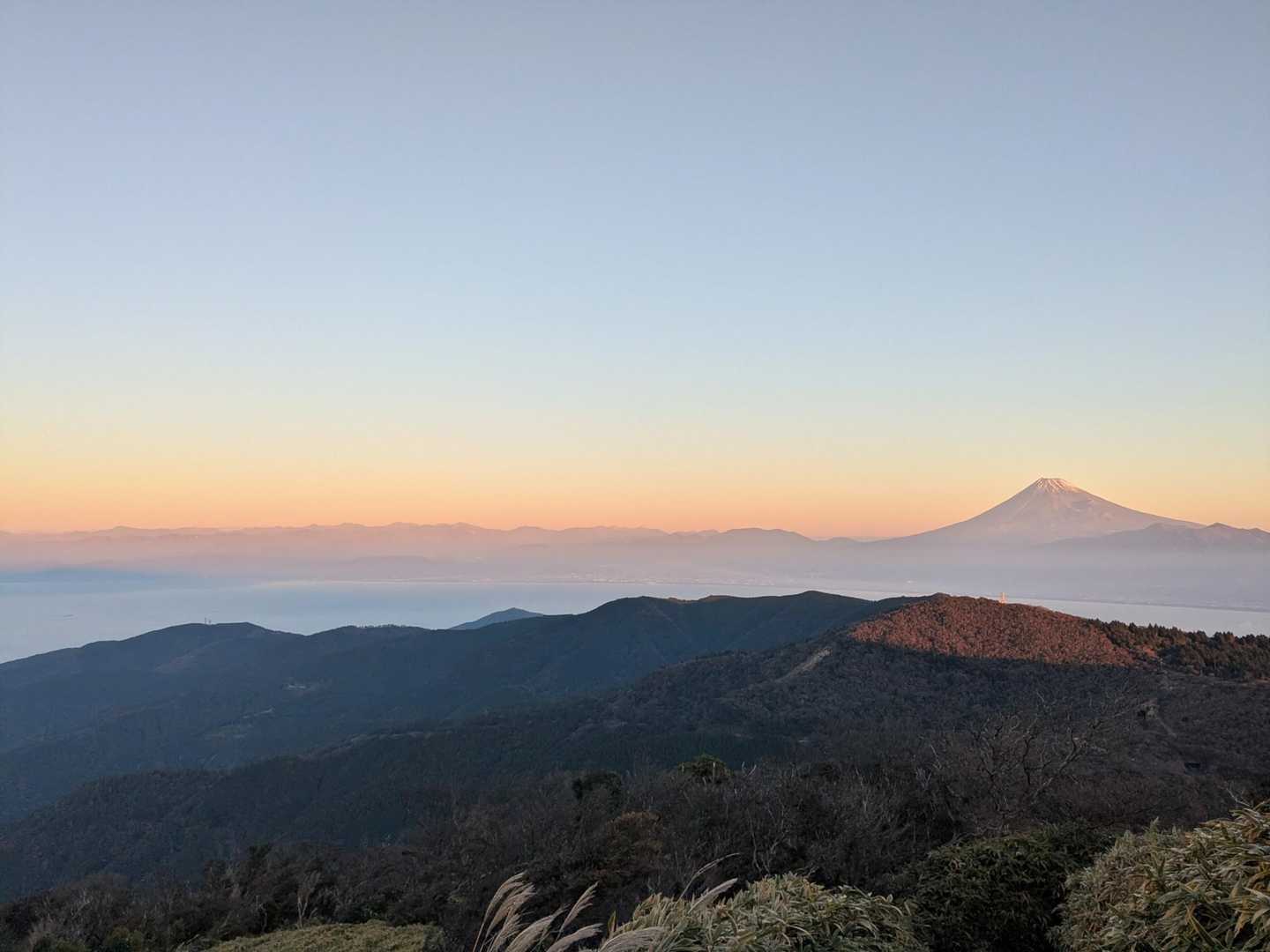 富士山も南アルプスも赤くなってた  凄い