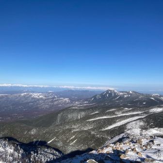 遠くに北アルプス