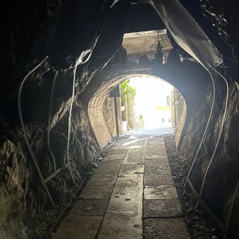 弁天様にお参りして洞窟の中へ
奥は暖かい〜
入り口に戻ります