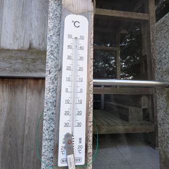 19℃くらいか。登りは暑かったが10分ほど夕日を見てたら半そでだとちょっと肌寒い。