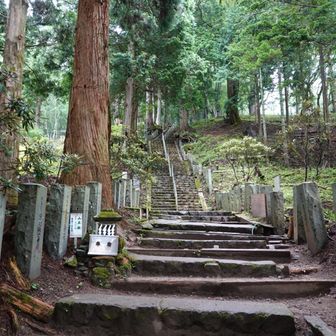 門をくぐると階段が待っている
