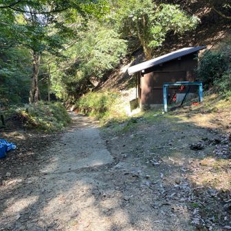おそらく送り火の薪を上げる荷物用ロープウェイ。そのまま市街地に出ます