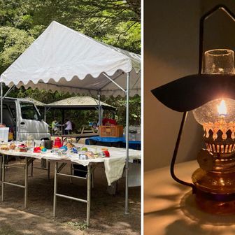 金剛山頂の広場でやってたフリマで高さ12cmくらいのめっちゃちっちゃいオイルランプが売ってたので買いました。昔、長野の土産物屋で売ってたやつだとか。小さいけど結構安定して燃えます