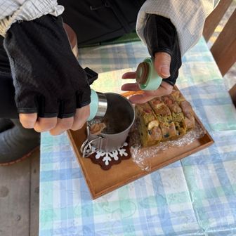 ここでおやつタイム♡
抹茶くず湯と