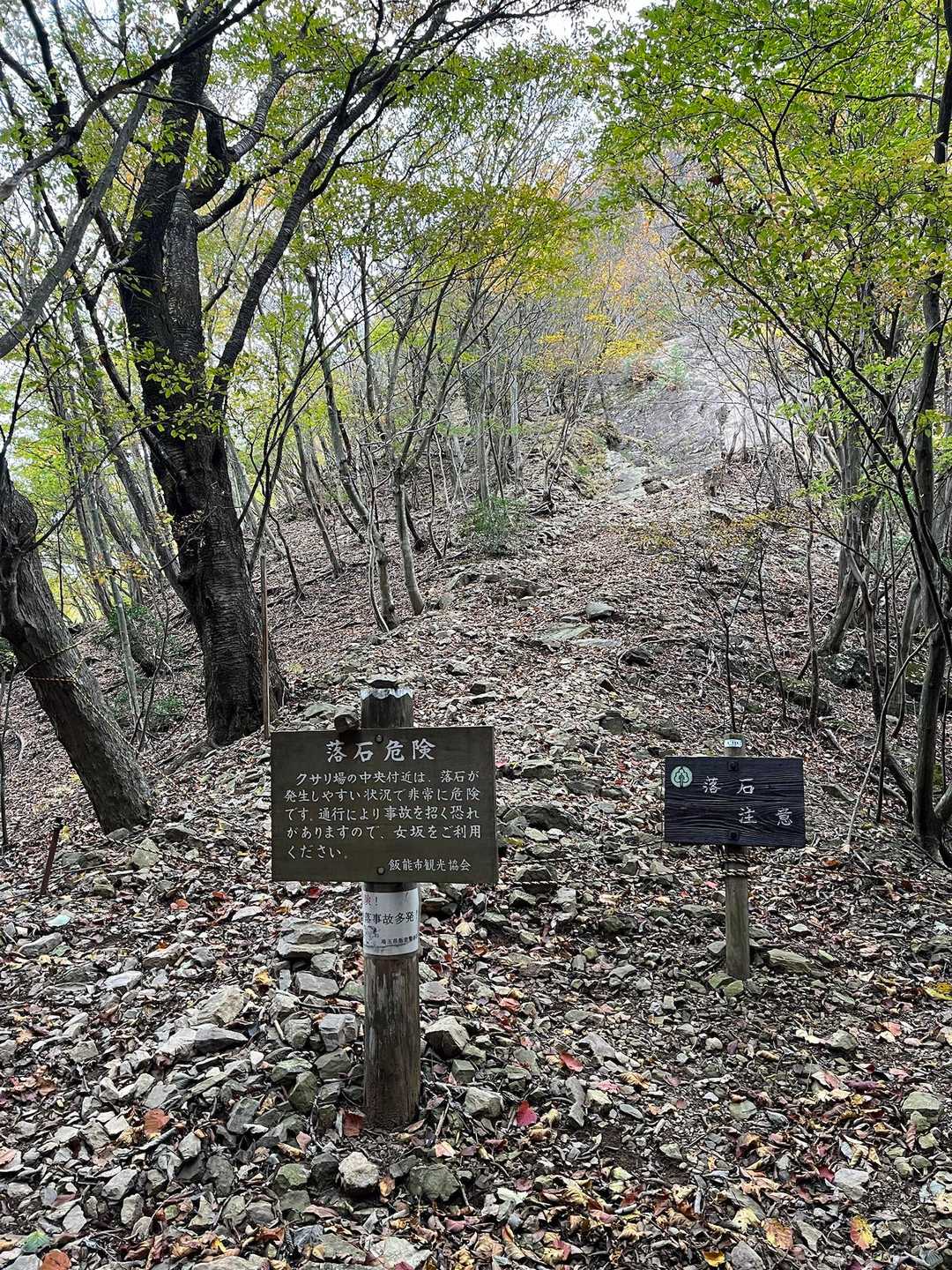 いよいよ伊豆ヶ岳！
鎖場のある男坂は通行止めですが、女坂でも、特に下りは怖いです。