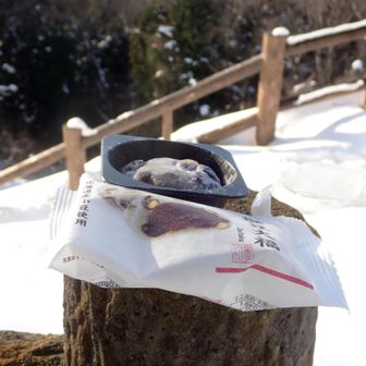 おやつの豆大福を食べてから。