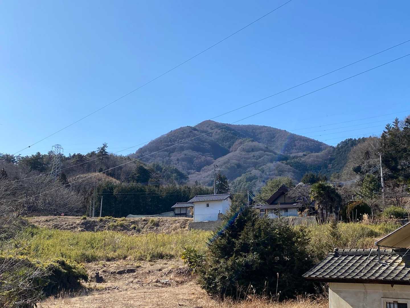 下山し今日登った荒倉山を振り返る
たぶんアレが荒倉山だろう