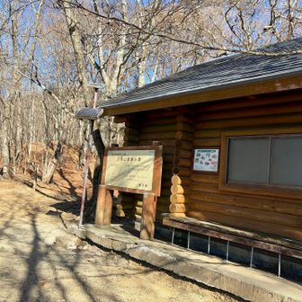 稜線に出たら飛ばされるくらいの爆風🌀
三頭山避難小屋で上着着る