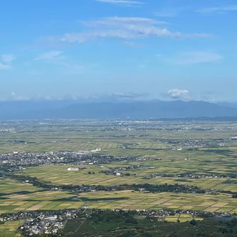 越後平野と飯豊師匠