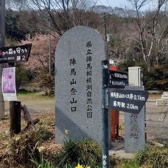 陣馬山登山口
石標のまわり木がなくなってスッキリしてる