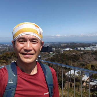 武山の展望台にて