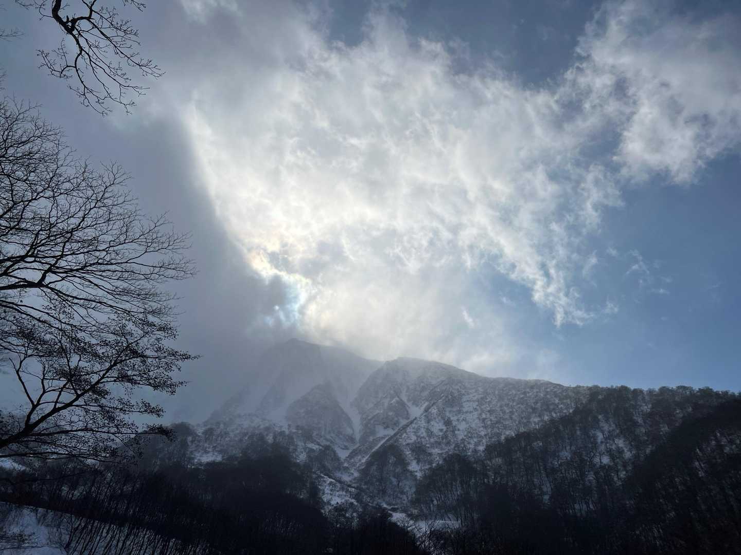 ガスぢゃのーて、雪が舞い上がり❄️
太陽がかくれんぼ