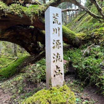 荒川源流点に到着。
荒川の下流に在住してるので感激