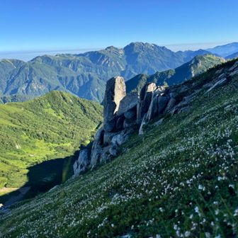 奥には立山