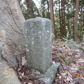 高岳山
塚には、二二一米四〇・七三〇尺六寸と刻んでいる。
現在の標高は２３１ｍとなっている