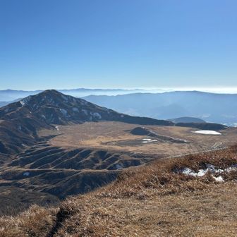 杵島岳山頂から今日の烏帽子岳ルートの振り返りるご褒美