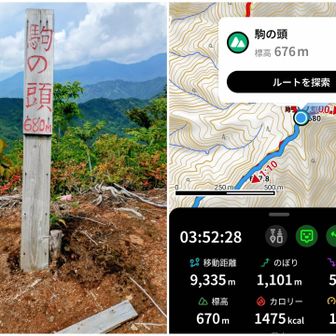 駒の頭到着