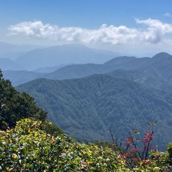 赤兎にいた時は雲で見えなかった荒島岳が見えてきたぁ〰️