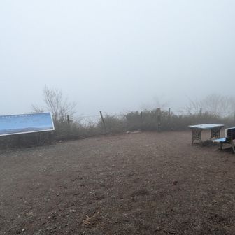 身延山登頂、ガスガス😅