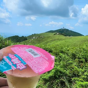 木陰でおやつタイム。