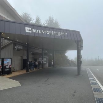 五合目バスのりば🚌
バス待ちの列はまだ少しだけ
富士山駅行きのバスはとても混んでいて立ってる人もいました