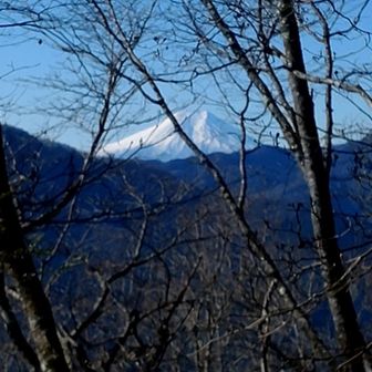 筑摩山手前  いきなりの富士山に唖然😑