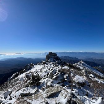 山頂着！雲一つ無い！もう最高！