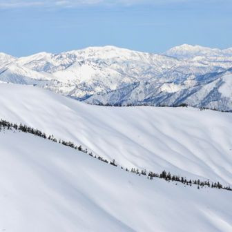 浅草岳ズーム。手前のモフモフがいいなぁ。
