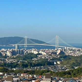 朝の明石海峡大橋✨