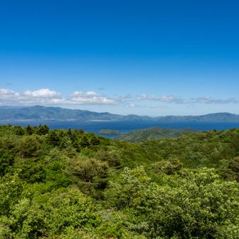 視線を右に移すと
大きな猪苗代湖が広がる。