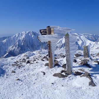 笠ヶ岳山頂に到着：誰もいません