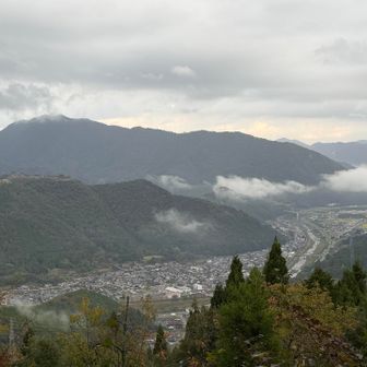 立雲峡からはいろんなところで竹田城跡が見れる