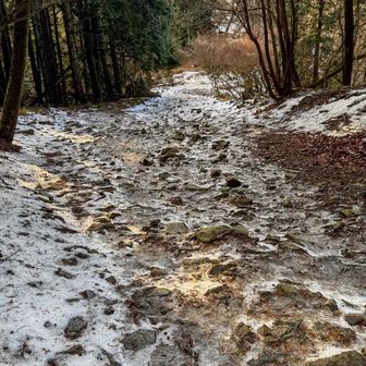 驚くほど登山道は凍結😇