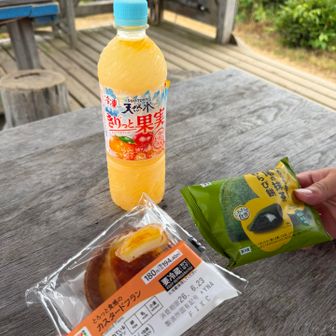 山頂で雨を避けられるのがイイ各務原権現山
東屋スイーツ乾杯🥂
命の氷ペットボトルはなんか初めて見るやつ
