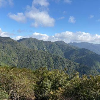 クロトノハゲより比良の峰々を眺める。比良岳、烏谷山、右奥に釈迦岳、そして中央にひときわ美しい我らが堂満。北西風がきつくてスマホがブレる。。