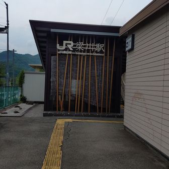 梁川駅に到着