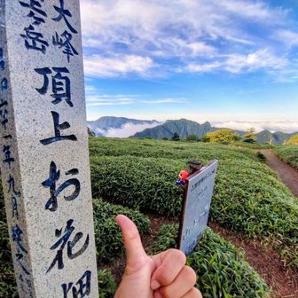 お決まりのコースへ
イエイ
大日山、稲村もクッキリと