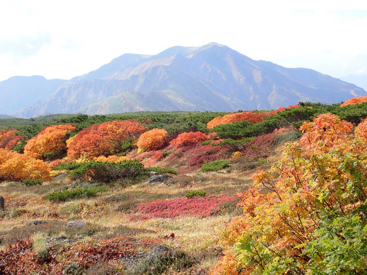 賽の河原からの紅葉と別山