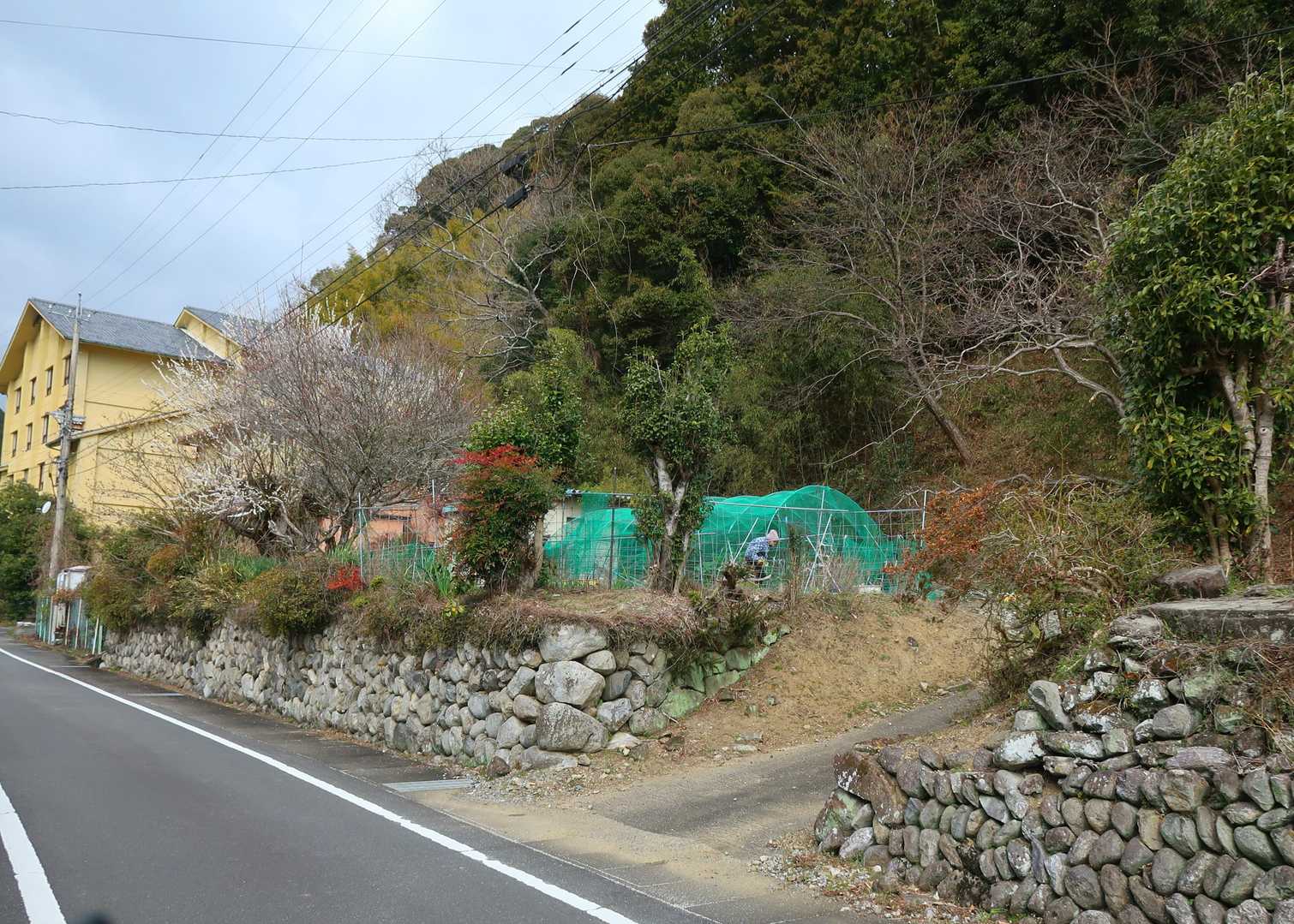 適当に下ったらこんな所へ下山!!畑に居たおばちゃんが…あれま～なんて言ってました! しっかり挨拶は…元気よくでした!!