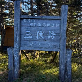 三伏峠標識②
三伏峠小屋の前あります