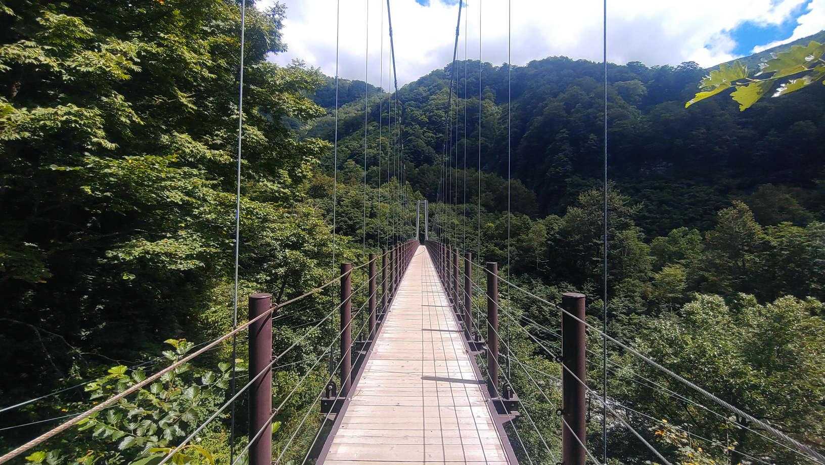 吊り橋を渡って登りに入る