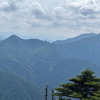 二ノ森山頂から
岩黒山と手箱山
土小屋もみえます
