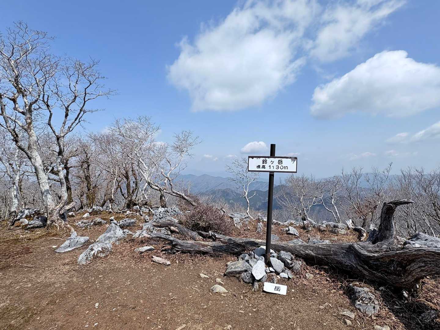 鞍掛トンネル東登山口-鞍掛峠-鈴北岳-鈴ヶ岳 往復コースの写真