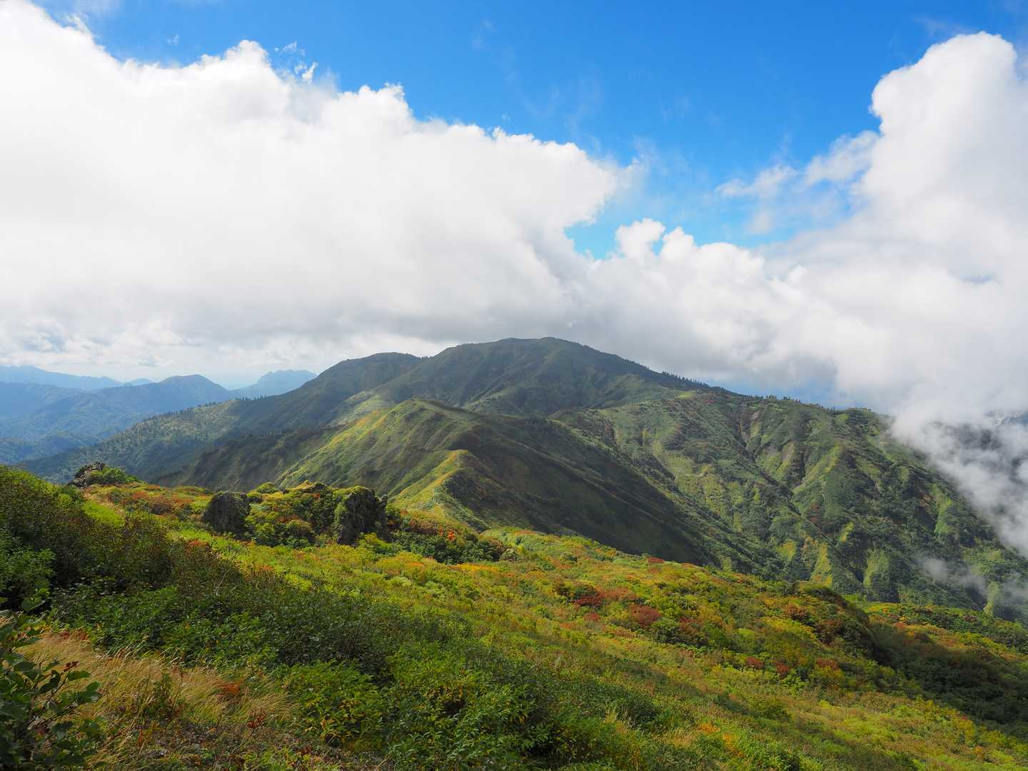 下山時に晴れた金山