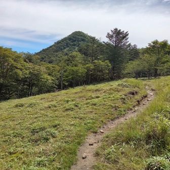 雁峠から望む笠取山