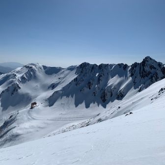 クリームみたいな雪。
千畳敷駅が見えてきた！