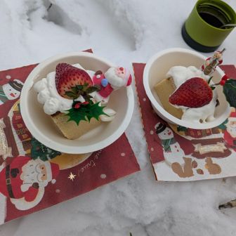 サンタさんとヒイラギでデコって完成✨🍰🥂✨

私は食べ専😆
サイコーに美味いケーキでした🤤💕
Seikoさん いつもありがとうございます