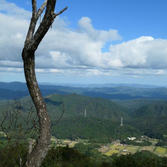 カメラを右にふって、右奥の稜線は宍道湖の湖北辺りらしいが全くなじみがない。右端奥には米子の中海が見えている