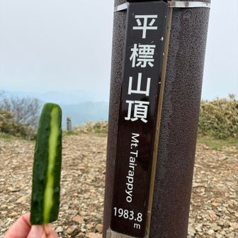 夏山仕様にしたのに、寒くて食べなかった🥒
平標山頂で頂きました！